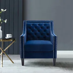 Featuring a double classy nailhead trim from the bottom of the chair to the top, this armchair can be an eye-catching...