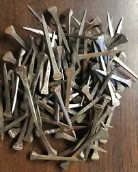 Lot of 100 + AUTHENTIC Steel Horseshoe NAILS. Different types of nails (sizes, rust, etc).