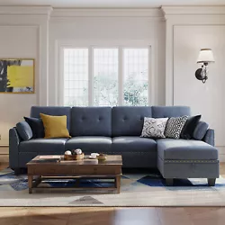 The more you sit on this sectional sofa couch the better. Enjoy cozy family movie nights and host classy cocktail...