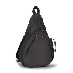 The front accessory pocket has areas for smaller belongings. Top carry handle. Made from a black premium 600 denier...