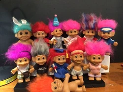 Lot of 11 RUSS Troll Dolls. Most are 4 1/2” tall (without hair).