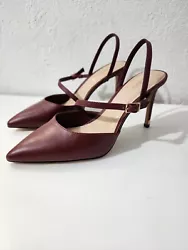 Aldo Noideaa Womens Pointed Toe Ankle Strap High Heel Pump Shoe Burgundy Red 8.5M  •NWOB  •Heel Height approx 4