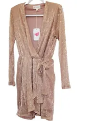 Latiste By Amy Mini Dress Rose Gold Metallic Party Lined All A Dream S Small. 15.5 shoulder, 18.5 under arm. 35 length