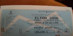 CONCERT archi COMPLET pour la dernière venue du grand Elton à Paris ! ELTON JOHN LIVE ! Envoi sécurisé du billet...