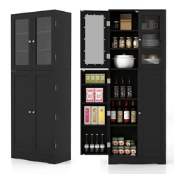 Color: Black  Material: MDF, Tempered Glass  Overall Dimension: 24