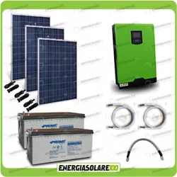 2 x Batterie AGM12V 200Ah. Capacité Nominal Batterie (Ah) 200AH. 1 Inverter ibrido Solare Fotovoltaico Edison30 3KW...
