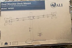 WALI Dual LCD Monitor Fully Adjustable Desk Mount Stand Fits 2 Screens up to 27.