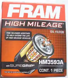 Fram High Mileage HM3593A Oil Filter - Made in USA.