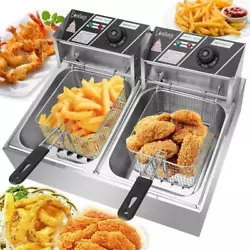 Max Power: 5000W (2500W for each head). Easy to operate and clean. It is great for cooking French Fries, onion rings,...