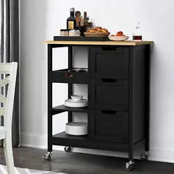 Large storage space: The wide top of this rolling storage cabinet can be used as cutting board or stand to put a...