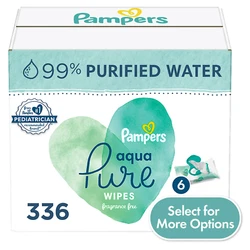Our simplest formula, Pampers Aqua Pure baby wipes are made with 99% pure water. A soft and gentle clean, theyre made...