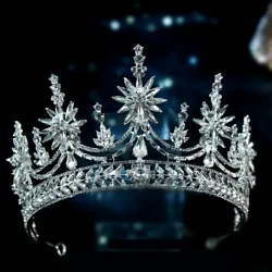 8cm High Large Full Crystal Tiara Crown Wedding Bridal Party Pageant Prom. Product Type: Bridal Party Tiara. Size: 8cm...