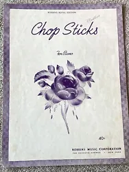 Subtitle: Waltz. Title: Chop Sticks. Written for: Piano Solo. 2 pages of music.