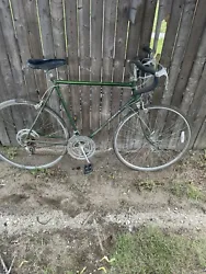 Schwinn Varsity Bicycle. As is. Pick up only.Tires hold air for now.One of the gear cables in broken.Barn find.