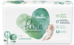 Pampers Pure Protection Diapers - Newborn Size 0-10 lbs - 32 Count - Disposable Give your little one the best in skin...