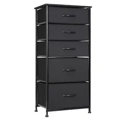 [Large Storage Space]: It includes 5 drawers totally, 3 smaller drawers and 2 larger drawers. This 5-tier storage...