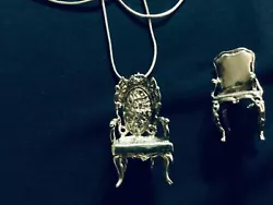 Two Sterling silver chairs. The are so cute and adorable. I added 17 3/4” Sterling silver, Italy 925, stamped chain...