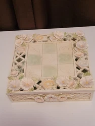 Decorative Resin Box Spring Colors Of Flowers And Bird Nests....very heavy lidded box almost 4lbs. ... for jewelry,...