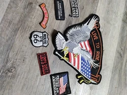 Motorcycle Jacket Patches. 7 patches all were sewn on.