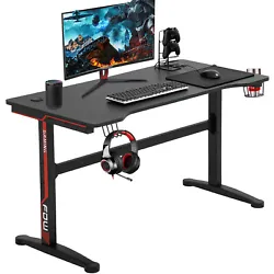 This Gaming Desk is specifically designed for all your gaming gear, so you can focus on that epic battle. hair PU...