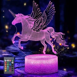 ➤【Safety】 The 3d toy Unicorn lamp for kids is made from Safe approved eco-friendly material, safe and harmless to...