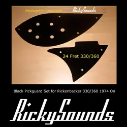 Pickguard noir sur mesure par Rickysounds, pour toute guitare Rickenbacker 12 ou 6 cordes série 300. Ils sont...