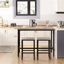 【Sturdy & Stable】Built to last, this counter height table set features a steel frame and waterproof MDF surface,...