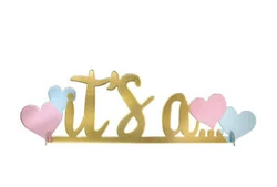 Foil gender reveal centerpiece Dimension: 14