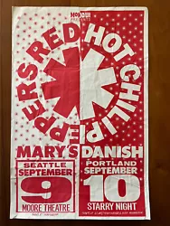 Artist: Red Hot Chili Peppers. Notes: Original offset lithography printed - red ink on white paper - Mike King design -...