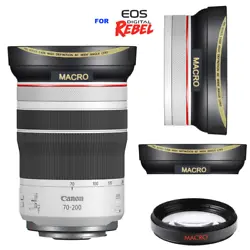 77MM WIDE ANGLE WITH MACRO FOR CANON Canon RF 70-200mm f/4L IS USM Lens. This 0.43x Wide Angle Fish eye Lens with...