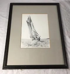 Consuelo Eames Hanks LE Litho Print Channel Clip Sailboat Signed Numbered. Frame shows some wear, please see pics!