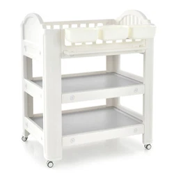 This diaper changing table with wheels offers convenience and comfort for both parents and babies.  The changing table...