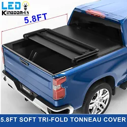 5.8FT Soft Tri-Fold Truck Bed Tonneau Cover For 2019-2022 Silverado Sierra 1500 New Body. For 2019-2022 Chevy Silverado...