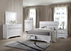 Bed, Dresser, Mirror, Chest & 2 Night Stands. The Watson Bedroom Set’s solid wood and veneer construction brings...