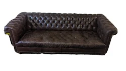 Vintage Authentic Leather Chesterfield Sofa. Unbranded  1940s era. This Chesterfield Leather Sofa is made  from...