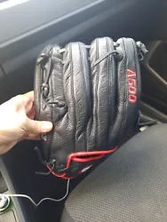Wilson Leather A500 Baseball Right Hand Throw Glove Black Red Trim 12 inch Euc. Condition is Pre-owned. Shipped with...