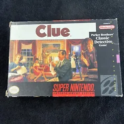 Clue (SNES) Super Nintendo Authentic USA Video Game Cartridge Boxed Box COMPLETE. Box show normal wear. Everything else...