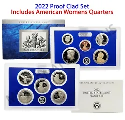 2022 CLAD PROOF SET. The common obverse (heads) depicts a portrait of George Washington. This design was originally...