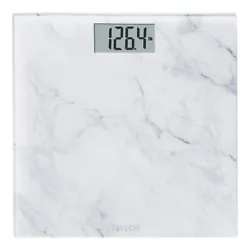This Taylor digital scale features a photo-real design providing the beauty of white marble in an 11.8