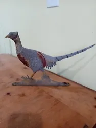 Metal Decorative Pheasant For Deck Or Boat Railing.  See pics for size. 