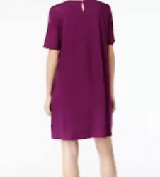 Eileen Fisher Women Wine Berry Jersey Swing Dress sz SEUCDeep berry colorViscoseShort Sleeve Relaxed fit Measurements...