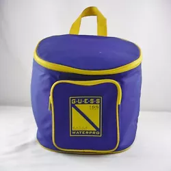 Guess Waterpro Water Resistent sports bag. Zippered flip open top. Has a few minor scuffs and minor stains.