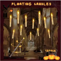 Style Electric floating candles with wand. Each candle operates with 2 x AA battery (not included) and can provide up...
