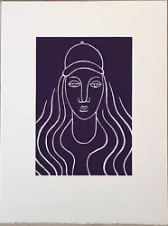 This work appears to be fashioned after Picassos line drawings. In this case, a woman with a baseball cap. Editions...