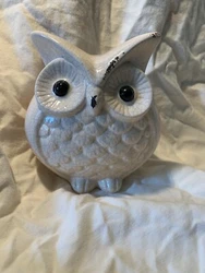 Mid Century Owl Ceramic White figurine Figurine Statue Farmhouse Rustic Decor. Condition is Used. Shipped with USPS...