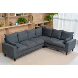 L-Shaped Convertible Sectional Sofa Couch Corner Sofa Seat Modern Fabric. This corner sofa is easy to assemble. The...