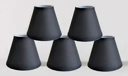 Satin Hardback Chandelier Lamp Shades. Black color.