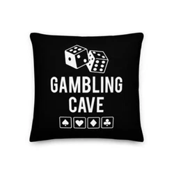 Gambling Cave Art on BOTH sides of the pillow. A gambling cave - where Red Zone never ends and the live-lines are...