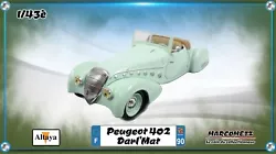 Peugeot 402 Darl’Mat (1937). État : Occasion. Si vous optez pour un envoi via Mondial Relay, pensez à m’indiquer...