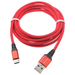 10ft Braided USB Type-C Cable. New Type-C connector. Sturdy braided cable with reinforced aluminum connector housings...